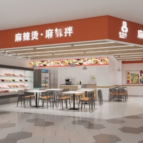 现代麻辣烫店3D模型下载